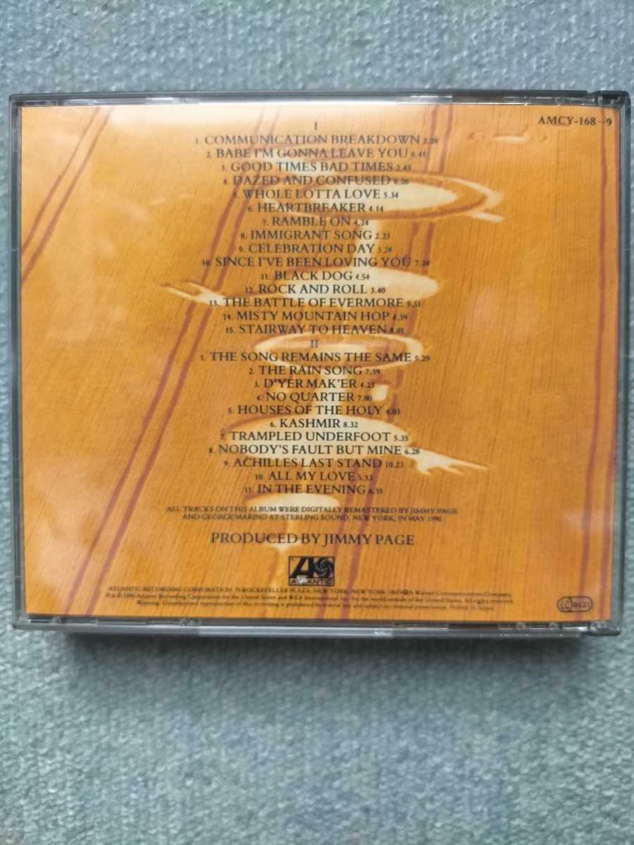 LED ZEPPELIN REMASTERS 1990.11.15日本盤　2枚組　中古CD　レッド・ツェッペリン　リマスターズ