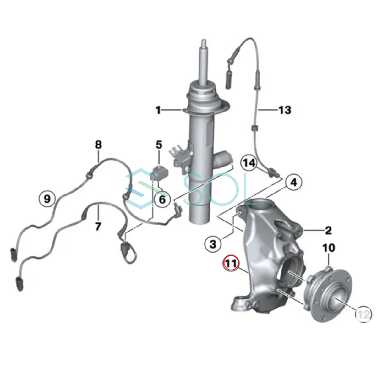 BMW F22 F23 F44 F45 F46 フロント ホイールハブボルト 4本セット 左右共通 218i 218d 218dX 220i 225iX 225xe M235i M240i 31206872920_画像2