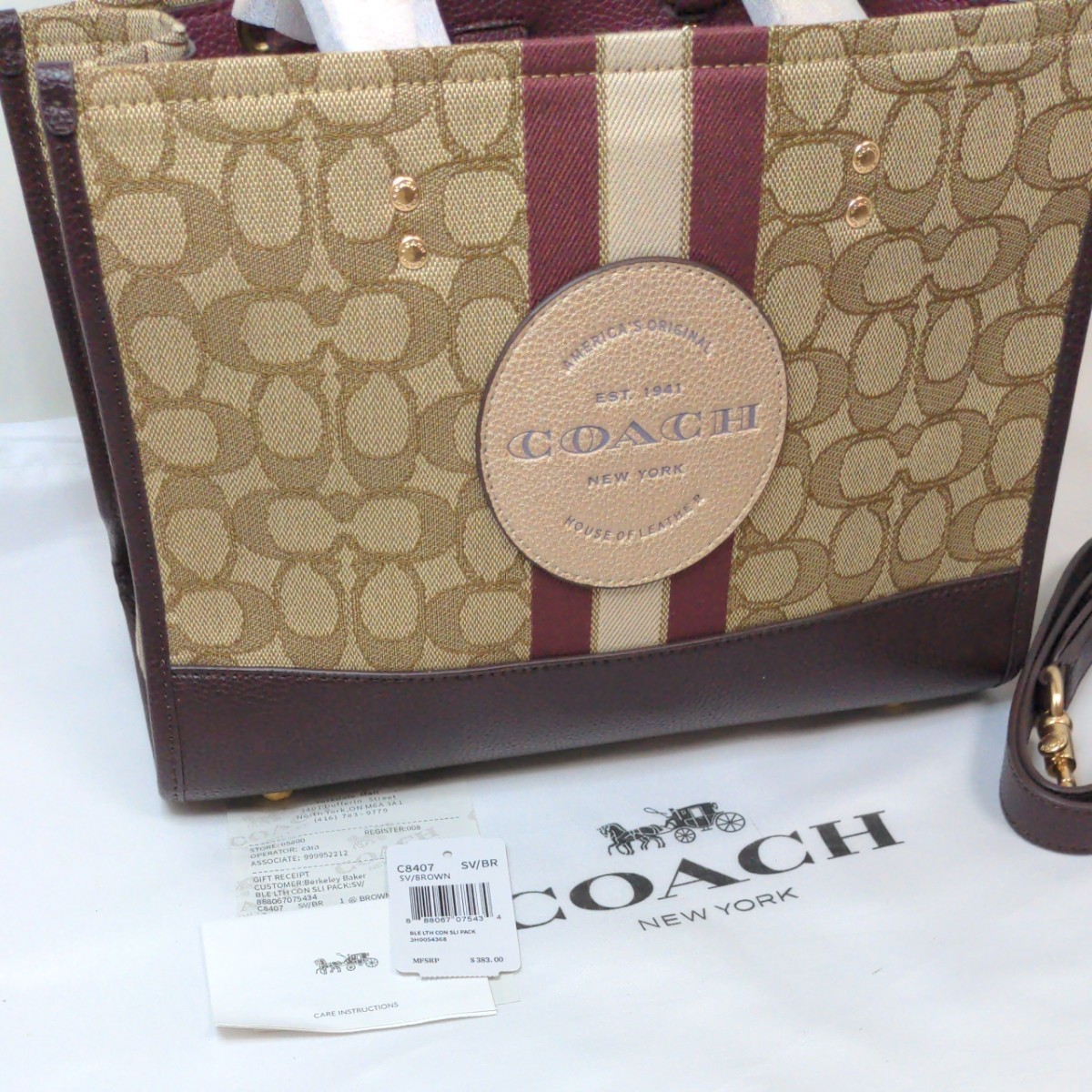 コーチ　COACH トートバッグ　ショルダーバッグ　シグネイチャーベージュ/ブラウン　おしゃれ　新品未使用