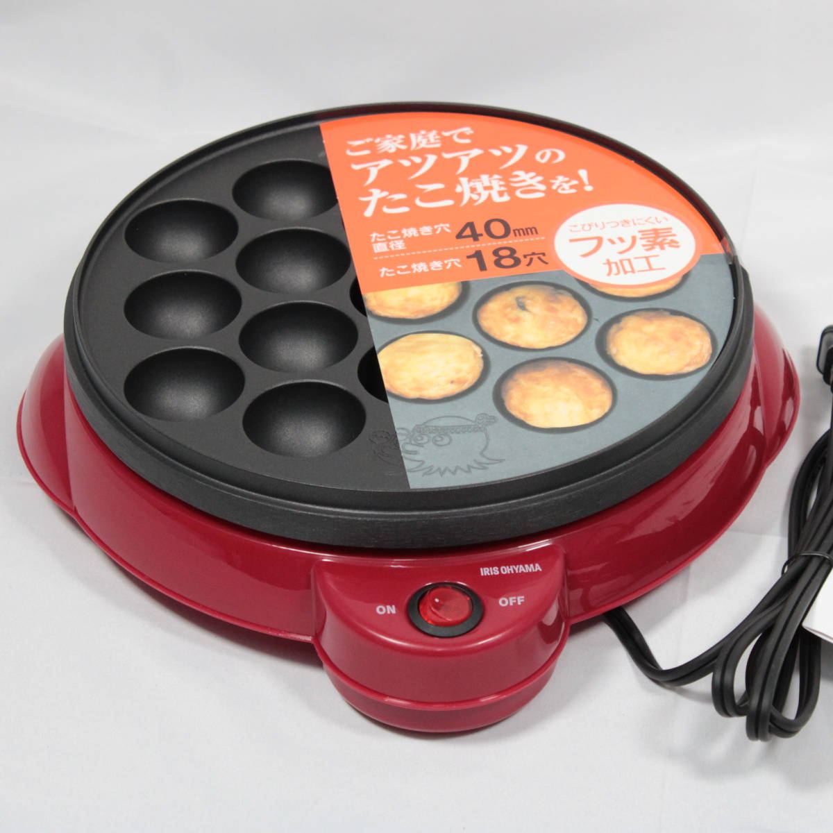 a07183 Iris o-yama сковорода для takoyaki красный ITY-18A-R[ outlet ]