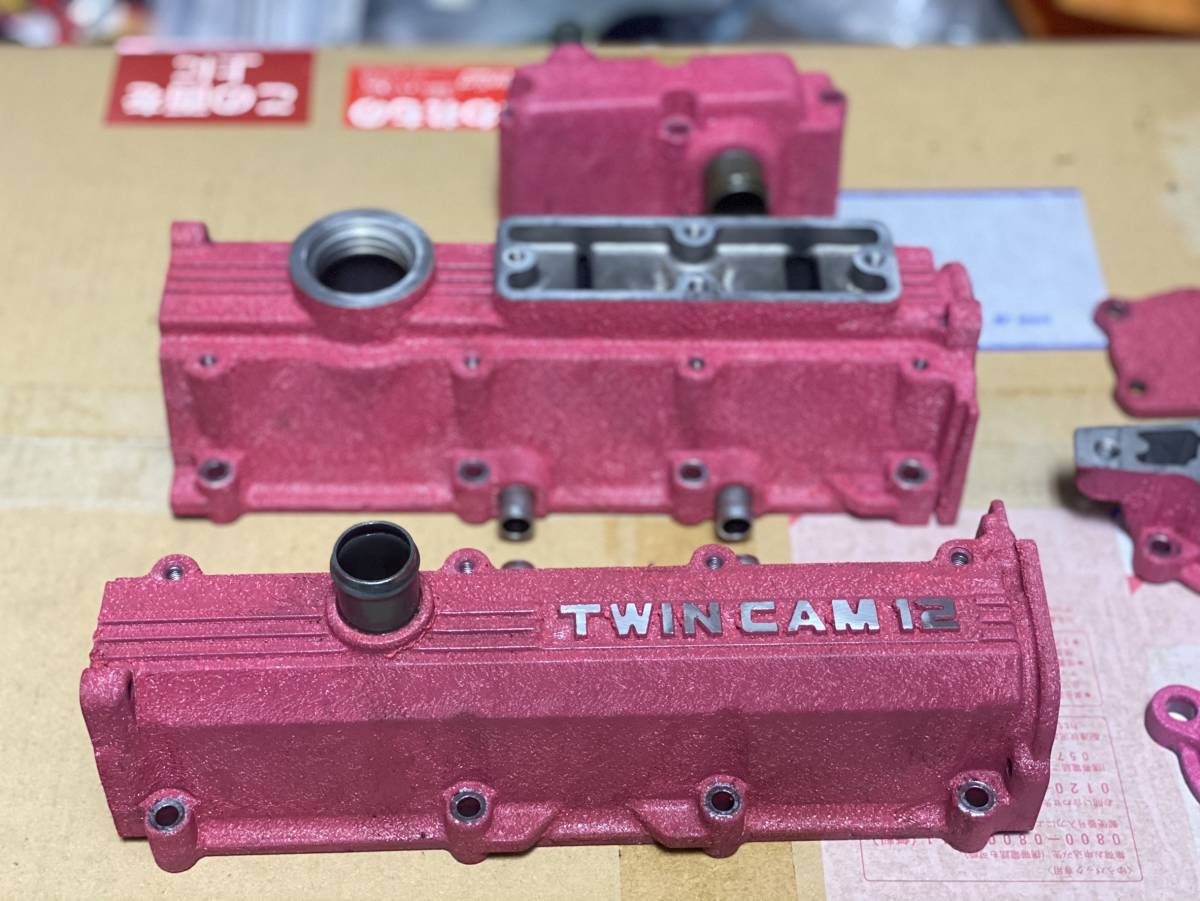 カプチーノ ピンク 結晶塗装 カムホルダー F6Aツインカム カムカバー タペットカバー EA11R アルトワークス_画像4