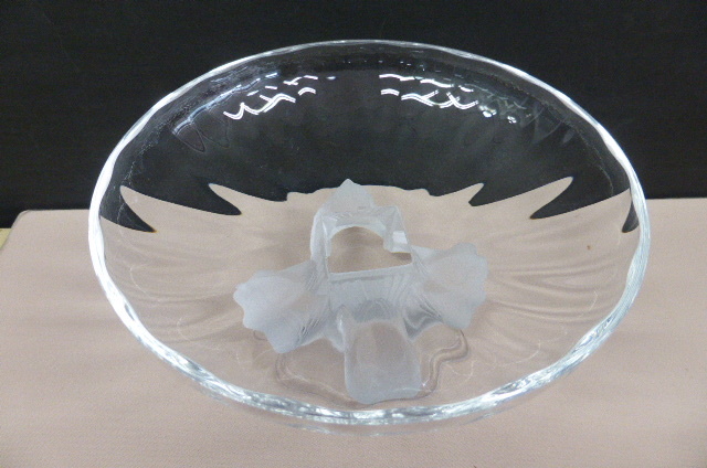 ★未使用保管品★ ラリック クリスタル LALIQUE ノジャン コンポート 1105100 プレート  食器 高さ 14cmの画像5