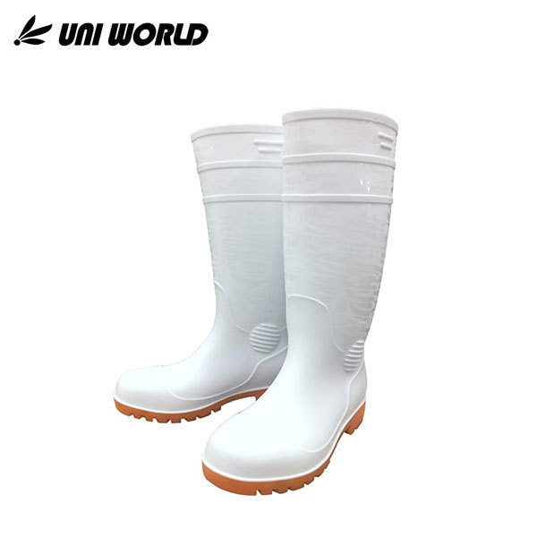  camouflage safety oil resistant bottom boots long height white M size (24.5cm~25.0cm)