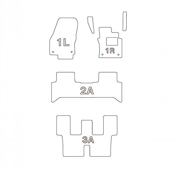 ELDINE エルディーネ カスタムフロアマット ラゲッジマット別セット フォルクスワーゲン ゴルフ トゥーラン ハイライン H28/1～ 7人乗_画像2