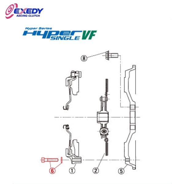 EXEDY エクセディ BS11 ハイパーシングルVF FH02SDV (6)BOLT SET インプレッサ GDB VAB_画像1