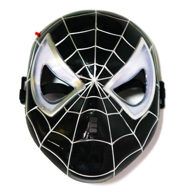  mask Spider-Man mask cosplay goods shines light led black black child child Kids 