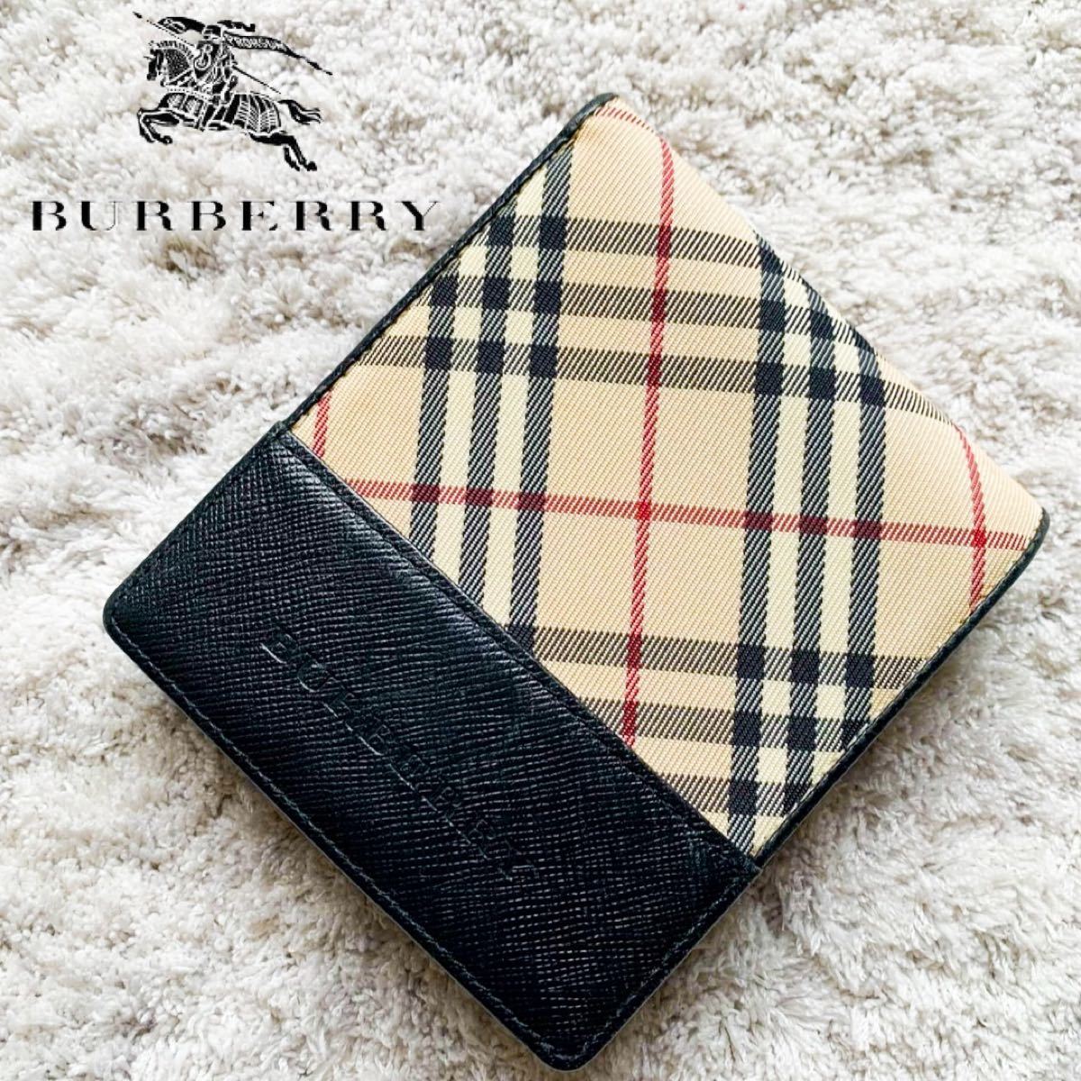 美品 Burberry バーバリー ノバチェック 札入れ メンズ 二つ折り財布 美品 Burberry バーバリー ノバチェック 札入れ メンズ 二つ折り財布