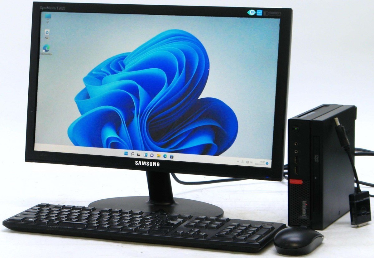 Lenovo ThinkCentre M710q 10MQ-A0CMJP■ 20インチワイド 液晶セット■i5-6400T/4G/SSD128/省スペース/最新OS搭載/Windows 11 デスクトップ_Lenovo ThinkCentre M710q 10MQ-A0CMJP