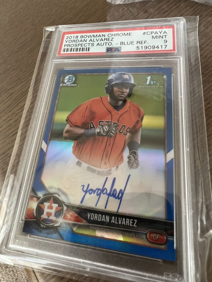 yordan alvarez 1st bowman blue Topps 直筆サイン Auto MLBカード