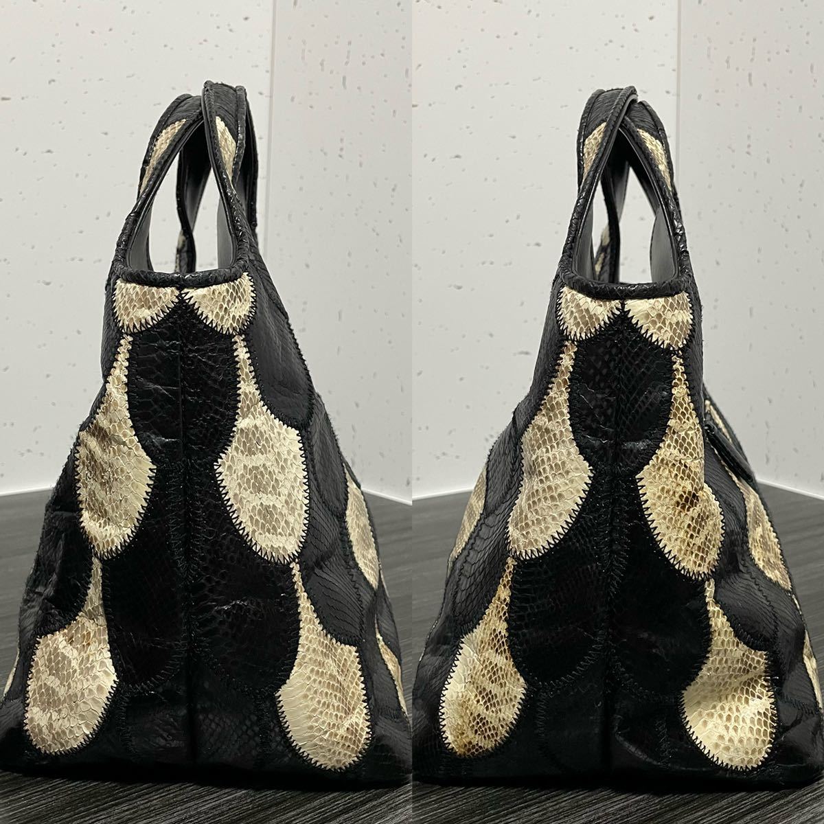 極美品♡ DOLCE&GABBANA ハンドバッグ パイソン パッチワーク 金