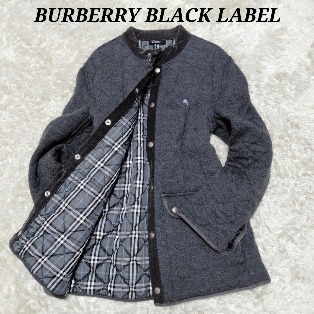 東京公式通販サイト 【BURBERRY】ワインレッドキルティングコード ダウンジャケット