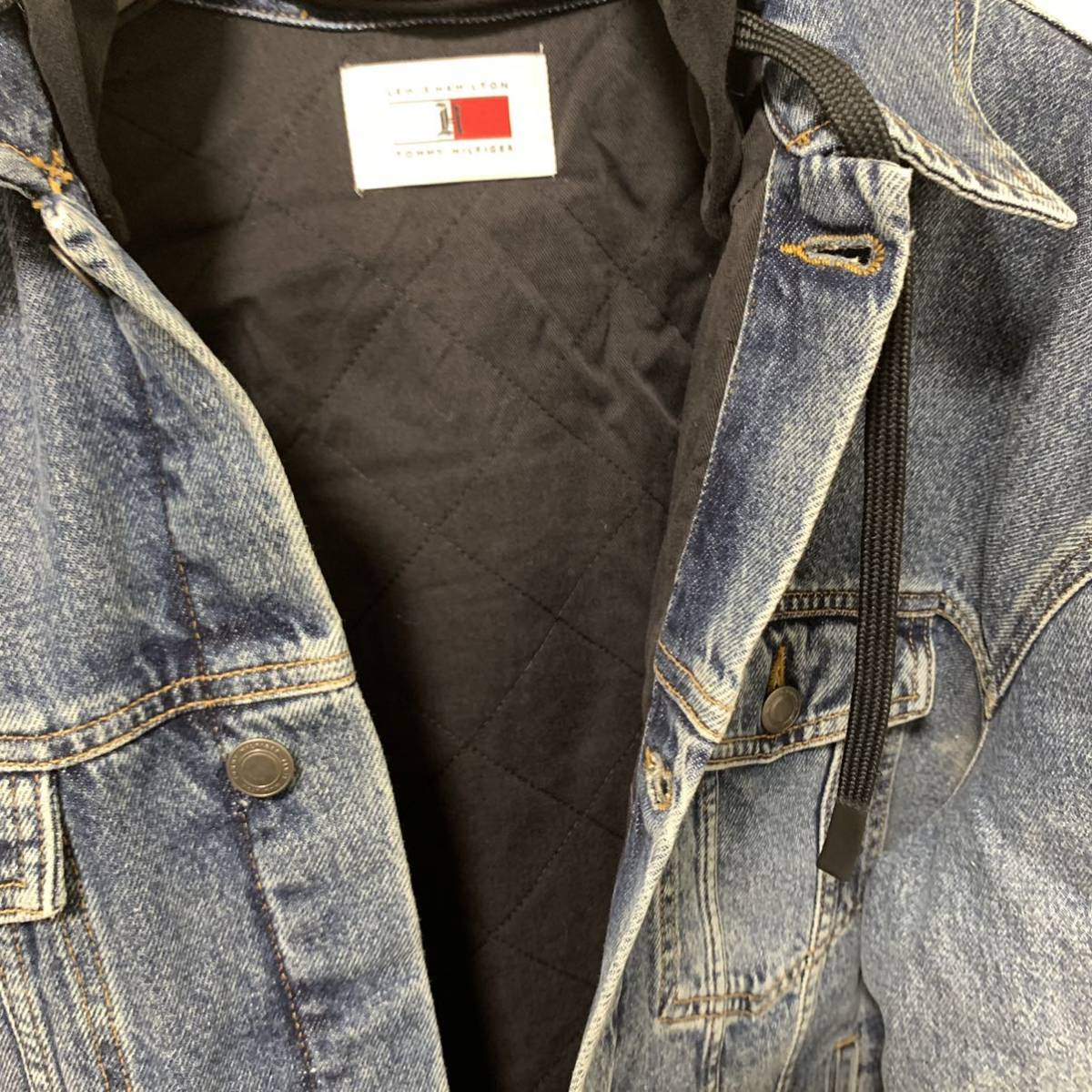 トミーヒルフィガー ルイス ハミルトン denim jaket 未使用 TOMMY hamilton デニムジャケット フーディー 付き 8