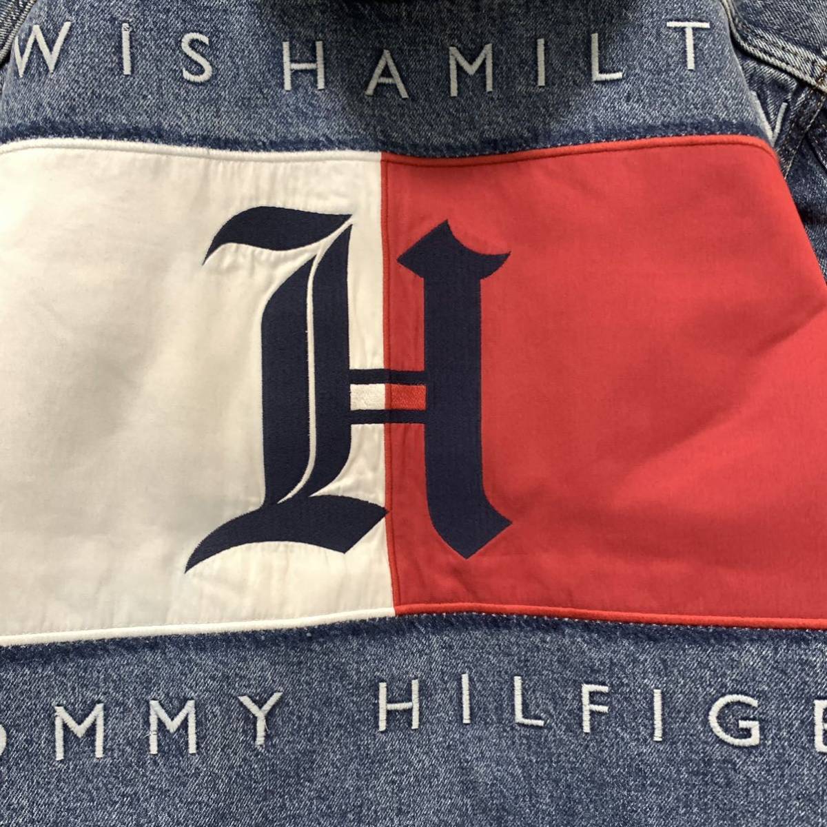 トミーヒルフィガー ルイス ハミルトン denim jaket 未使用 TOMMY hamilton デニムジャケット フーディー 付き 5