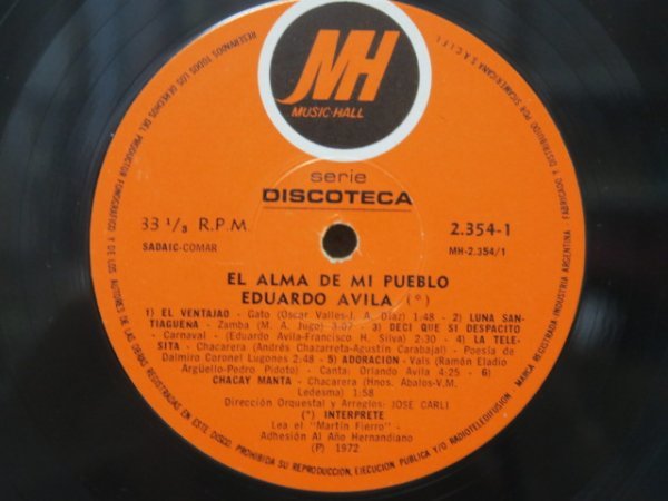 LP★EDUARDO AVILA / EL ALMA DE MI PUEBLO(ARGENTINA/FOLK,SSW,CHACARERA,ZAMBA/1972年アルゼンチン盤/VERY RARE!!)_画像4