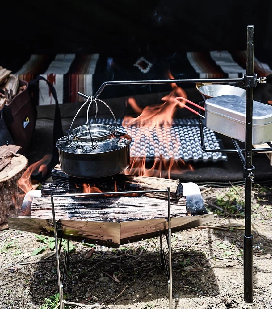 無敵の焚き火フック ソロキャンプに簡単で便利なおすすめ最新ギヤ 組立簡単、オリジナル 焚き火フック ブラック塗装 日本製の画像7