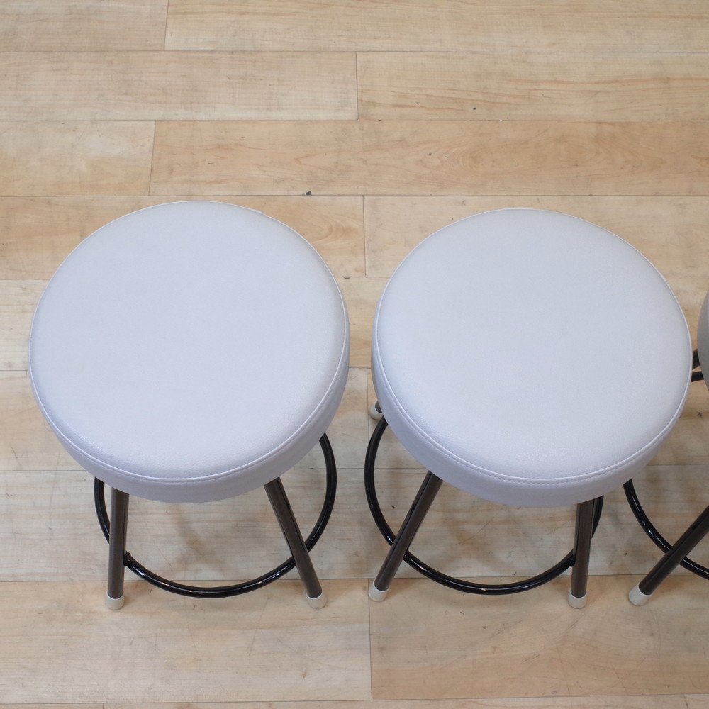 ４点セット 桜屋工業 チェア カウンター ホワイト スツール 丸椅子 