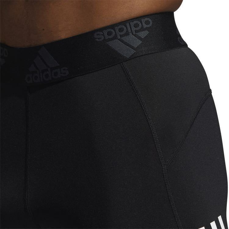 【Lサイズ】adidas アディダス メンズ スポーツタイツ メンズタイツ テックフィット 3ストライプス ショートタイツ 黒