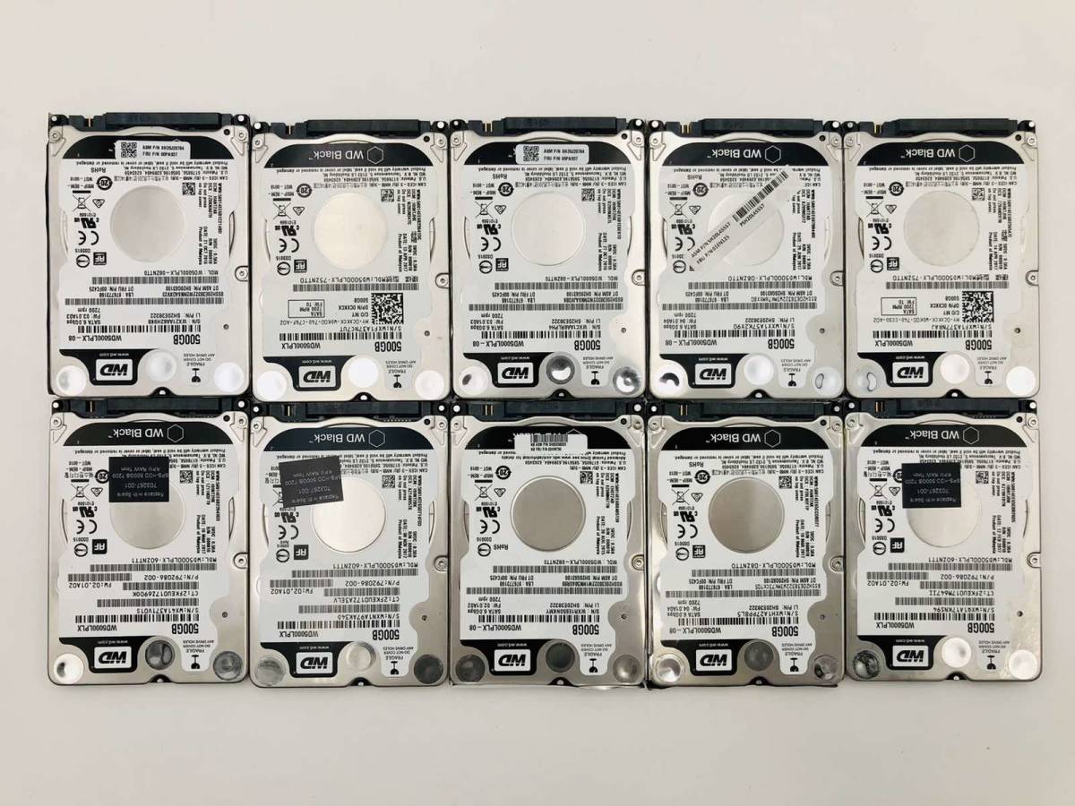【国内在庫】 動作OK 10個セット 7mm 2.5インチ HDD 500G Black WD Digital Western 送料無料 10台セット b504 wd 500GB~ 【国内在庫】 動作OK 10個セット 7mm 2.5インチ HDD 500G Black WD Digital Western 送料無料 10台セット b504 wd 500GB~