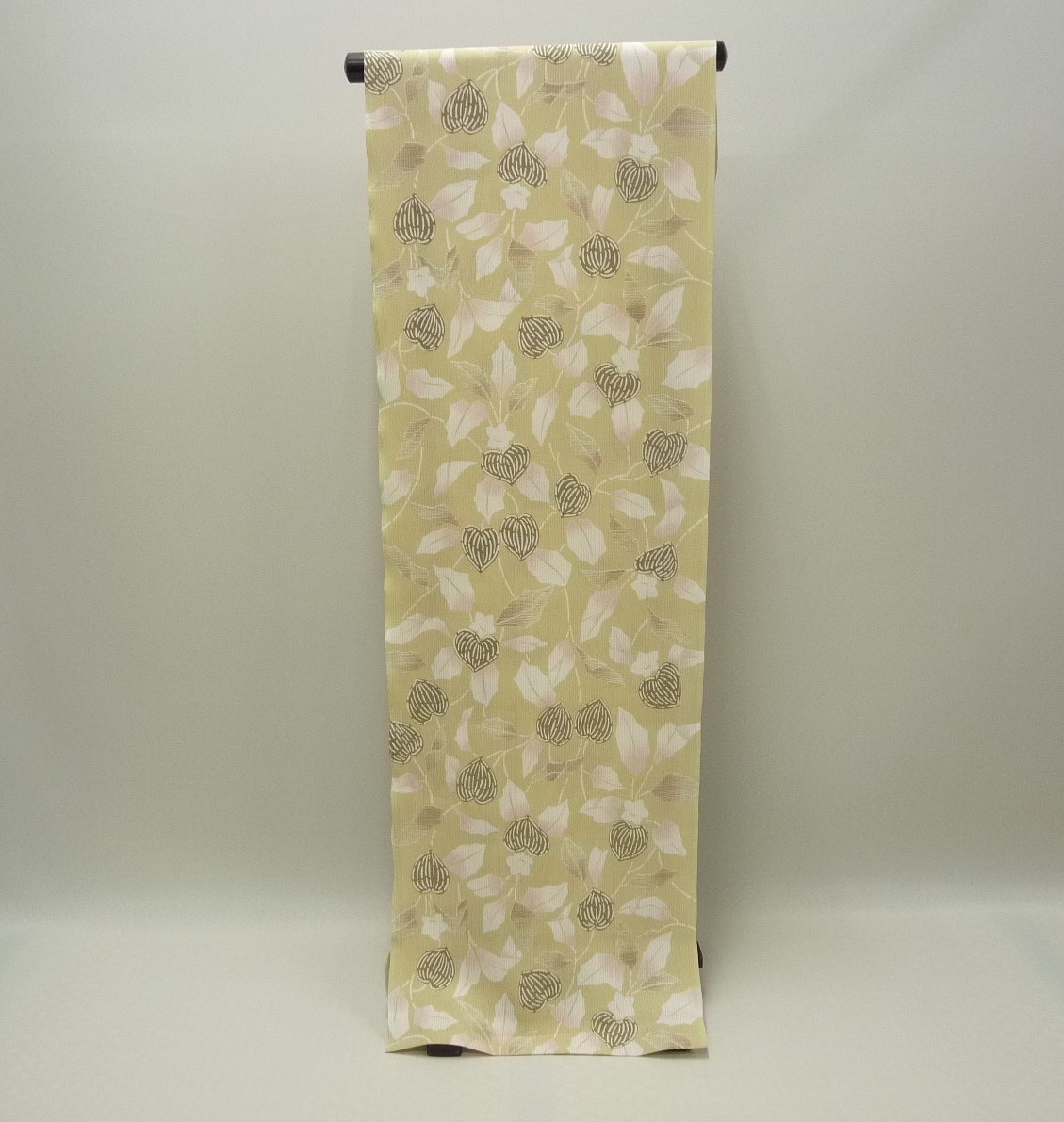 まゆの四季/新品/ポリエステル浴衣ゆかた/小紋/単衣/夏用/19-2縮ちぢみ-酸漿ほおずき鬼灯-ベージュ_画像7