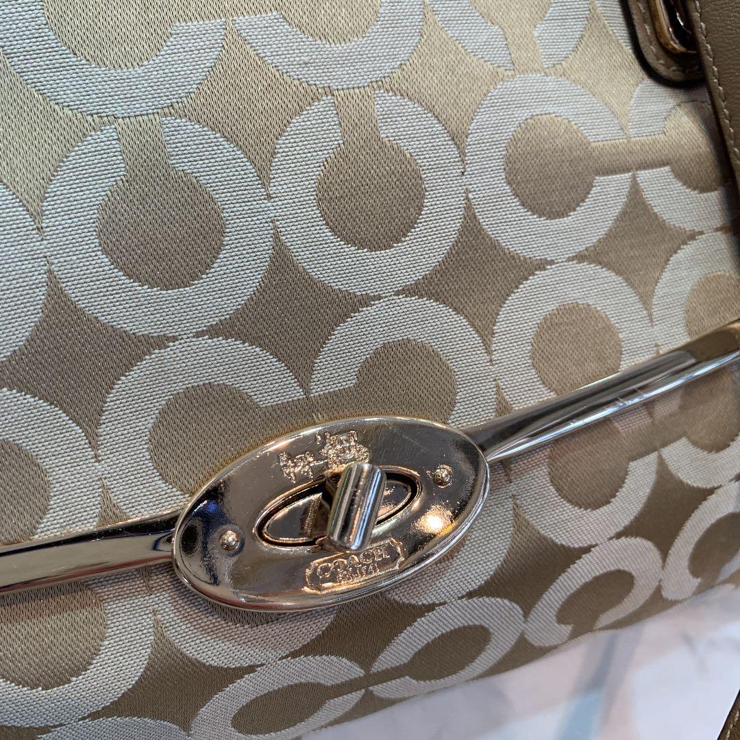 ☆超美品☆COACH コーチ ハンドバッグ マディソンオプアート ベージュ