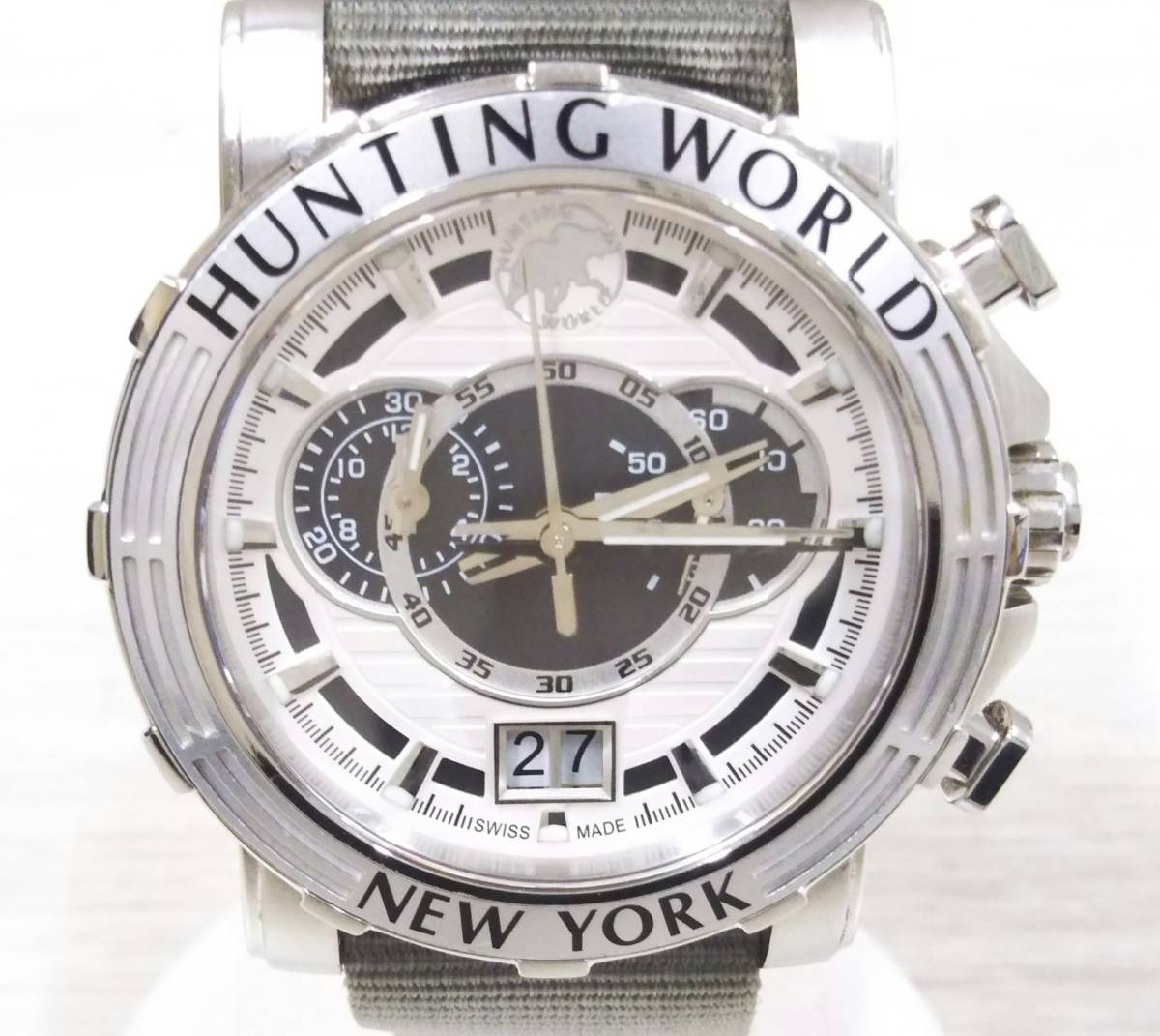 ジャンク HUNTING WORLD ハンティングワールド HW-913 クォーツ クロノ