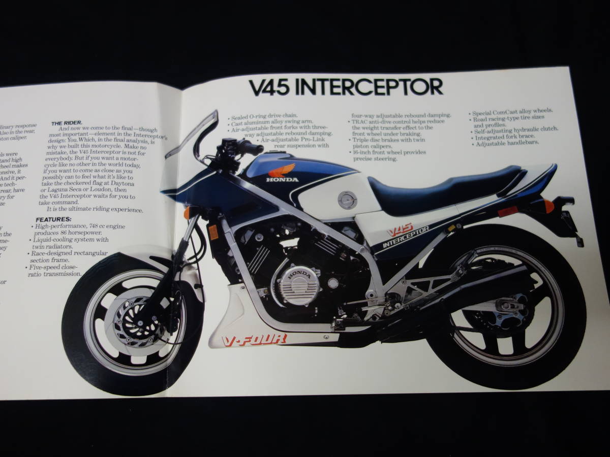 【輸出版】ホンダ VF750F INTERCEPTOR RC15型 専用 本カタログ / 1983年モデル / 北米仕様 / 英語版 / AMERICAN HONDA MOTOR CO.LTD_画像3