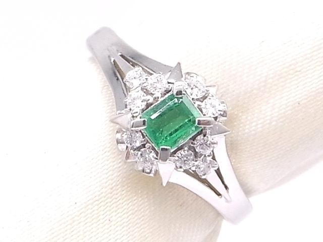 限定価格セール! g14790 Pt900 E0.25ct D0.15ct リング USED 美品 5.0g #12 エメラルド 限定価格セール! g14790 Pt900 E0.25ct D0.15ct リング USED 美品 5.0g #12 エメラルド