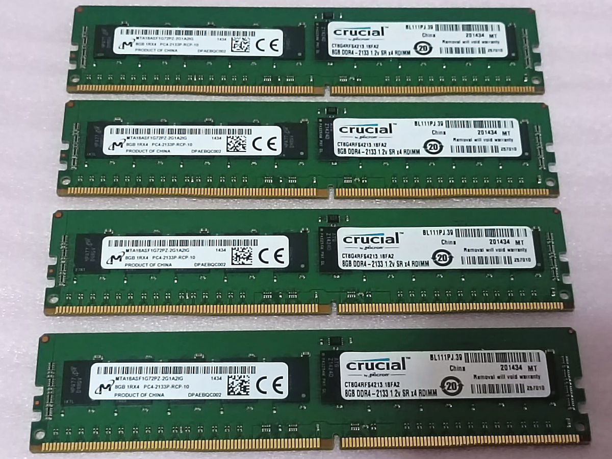 Crucial 8GB PC4-2133 1Rx4 CT8G4RFS4213.18FA2 ECC RDIMM Server Memory