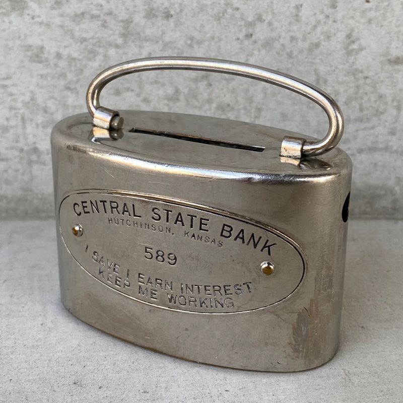  Vintage antique CENTRAL STATE BANK coin Bank savings box America / collectable objet d'art interior Novelty - Bank USA