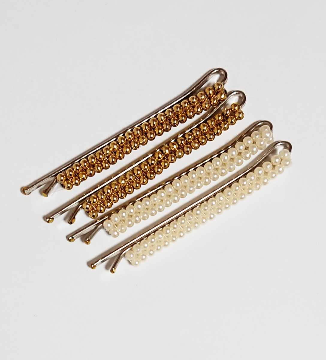 新品 未使用品 レディース 女性用 ヘアアクセサリー ヘアピン ゴールドヘアピン 2本 ホフホワイトヘアピン 4本セット 全商品オープニング価格 新品 未使用品 レディース 女性用 ヘアアクセサリー ヘアピン ゴールドヘアピン 2本 ホフホワイトヘアピン 4本セット 全商品オープニング価格