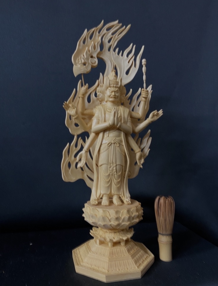 ヤフオク! - 最高級 大型高46cm 総檜材 仏教工芸品 木彫仏教 精密
