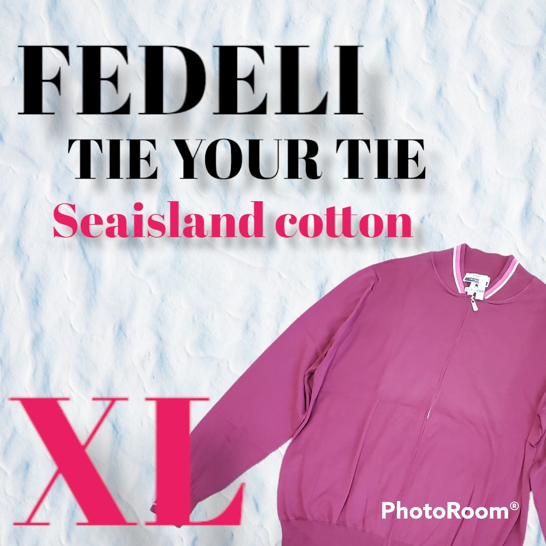 FEDELI フェデーリ フルジップ ニットカーディガン サイズ XL パープル