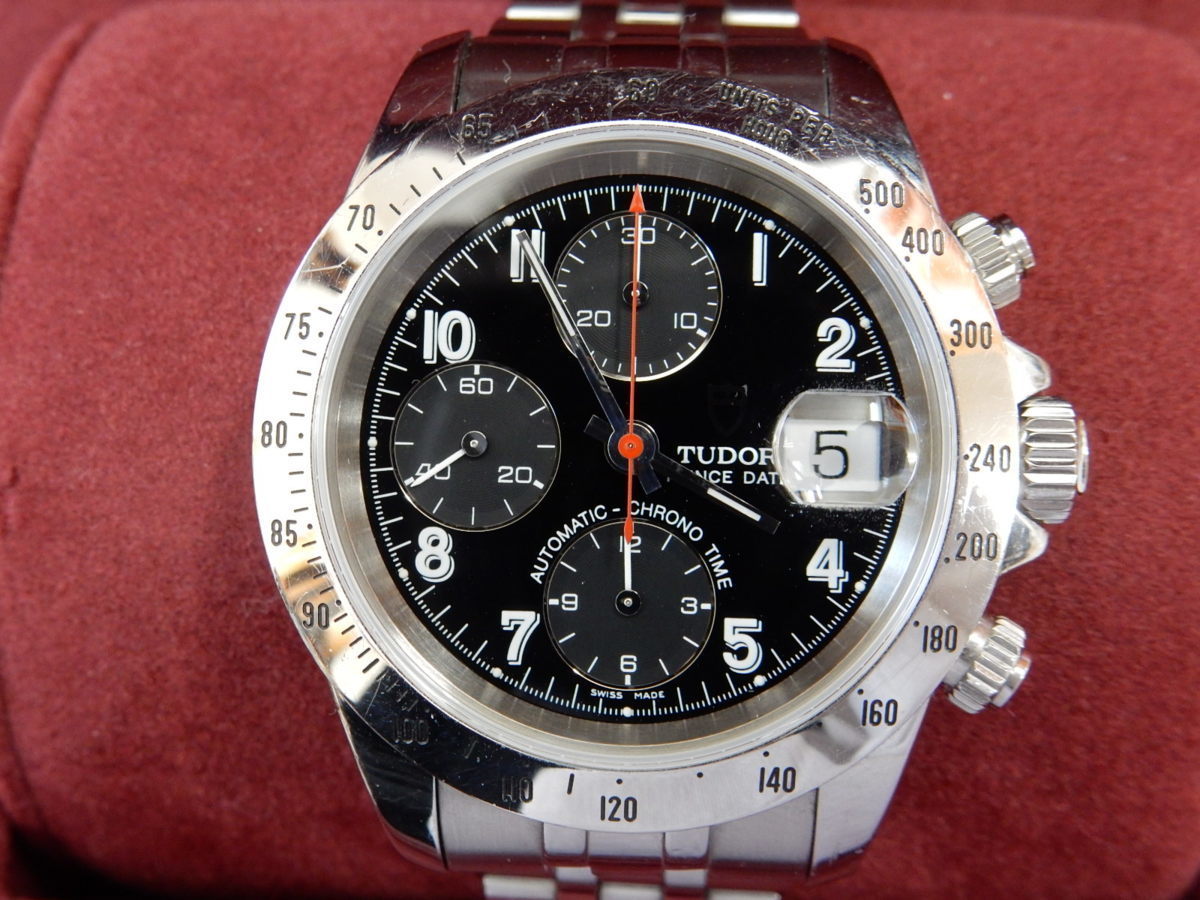 TUDOR チューダー チュードル クロノタイム プリンスデイト ノンタイガー 79280P メンズ ブラック 腕時計 自動巻き クロノグラフ 7750