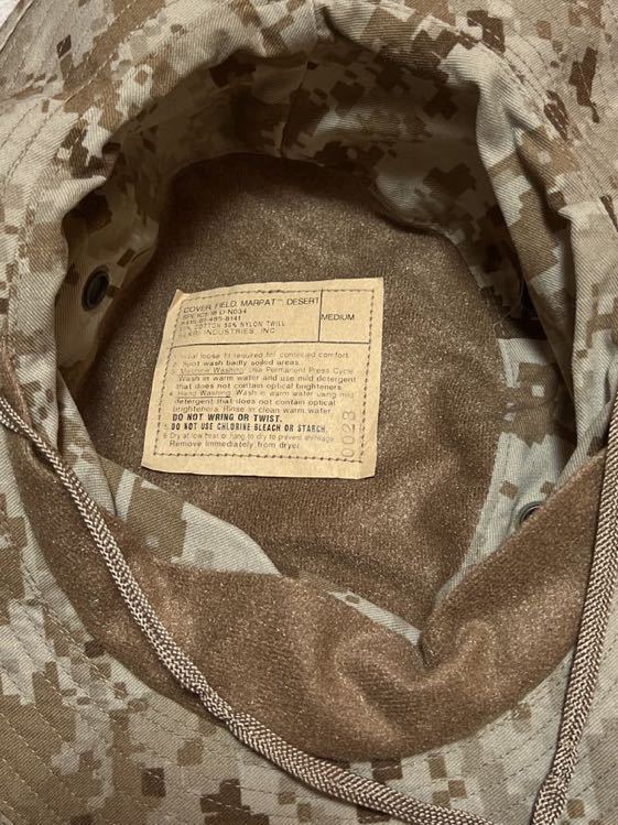 沖縄 米海兵隊実物 USMC デザートマーパットブーニーハット MEDIUM カモフラ ピクセル デジタル迷彩 キャップ帽子 沖縄の画像5