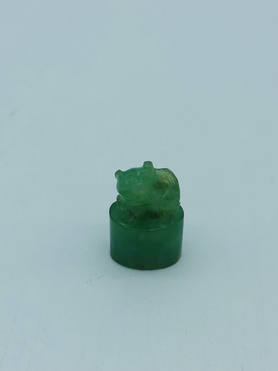 翡翠 ヒスイ 印材 古美術 中国 彫刻 書道具 3×1.4cm vittoriosplayas.com