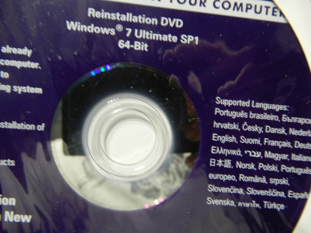 Ｄ１★Dell ★Windows　7　Ultimate SP1 64bit Reinstallation　DVD_画像2