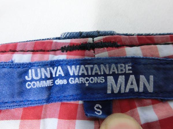 JUNYA WATANABE CDG MAN 裏地チェックデニムパンツ_画像3