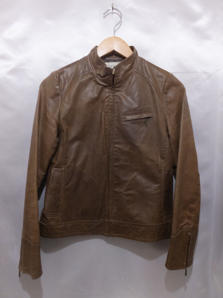 Rope Picnic Rope Picnic leather jacket big leather pig leather Rider's size 38 M degree brown group 
