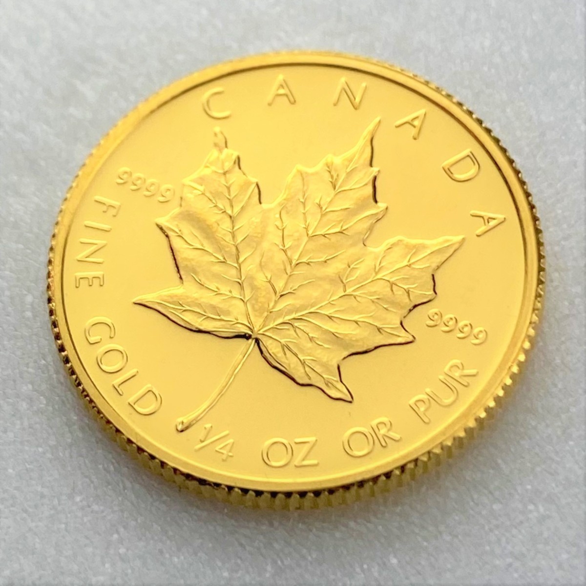 1円～ 1/4oz メイプルリーフ金貨 1986年 カナダ メイプルリーフ 10ドル エリザベス女王 K24 純金 7.77g 1枚組 収集家放出品  8080