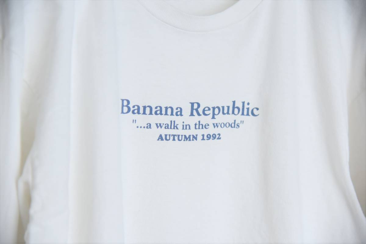 希少！ 1992 90s USA製 Banana Republic BR92 ロンT Tシャツ ヴィンテージ バナリパ 古着 / アニマル 動物 地図 アート_画像4