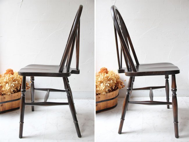■店頭価格　￥３３０００■ホイールバックチェア９5■ウィンザーチェア 木製・古木椅子 イギリスビンテージ_画像7