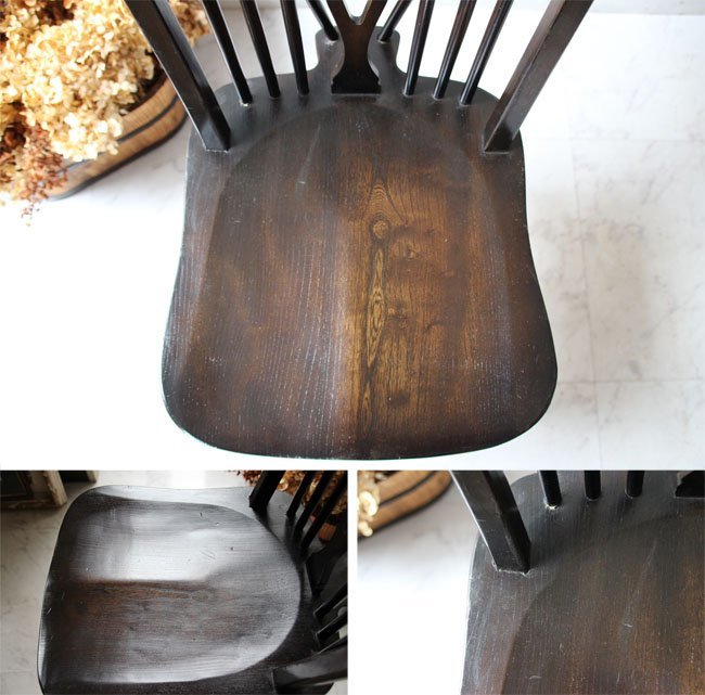 ■店頭価格　￥３３０００■ホイールバックチェア９5■ウィンザーチェア 木製・古木椅子 イギリスビンテージ_画像3