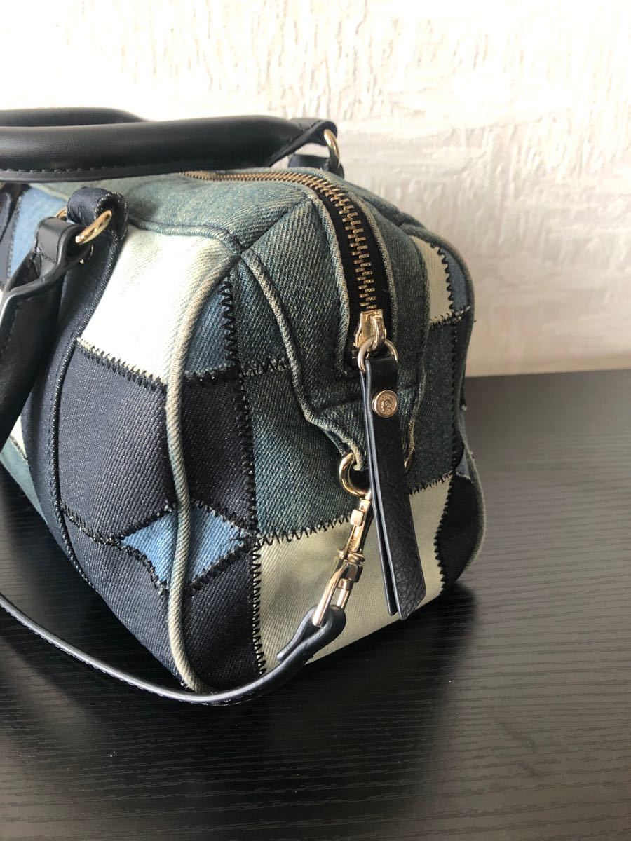 最高 DIESEL 2way デニムパッチワーク バッグ ハンド ショルダー ...