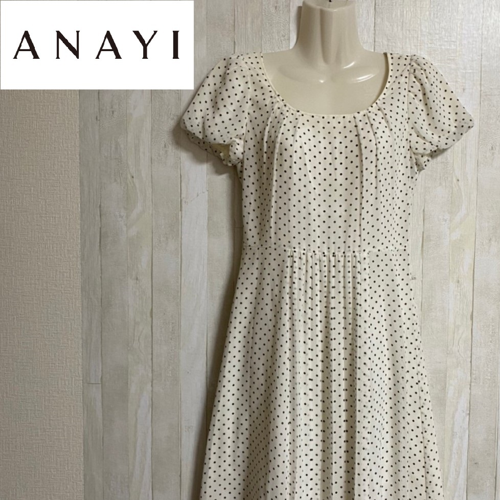 ヤフオク! - ANAYI☆アナイ☆ドット 半袖 ワンピース☆サイズ38