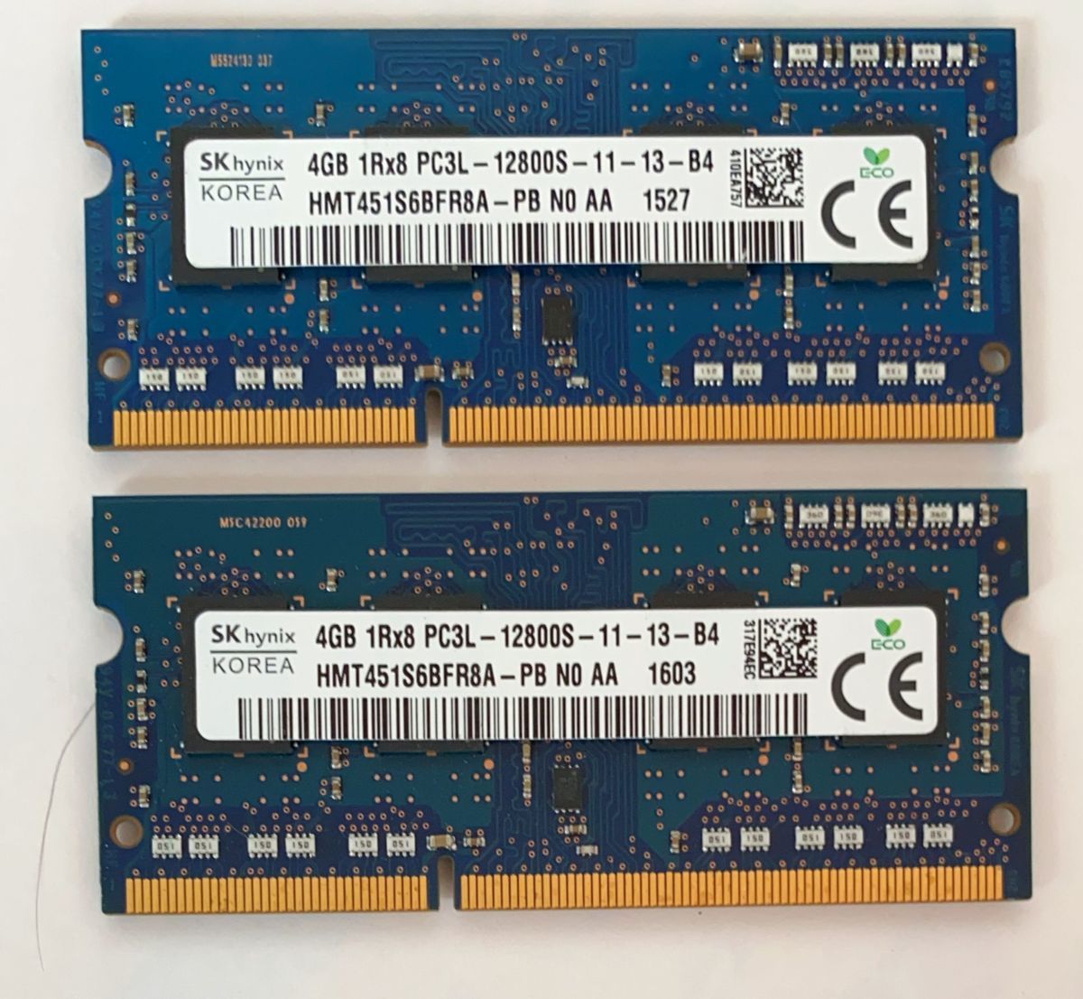 ★送料無料★SKhynix 1Rx8 PC3L-12800S 4GB×2 計8GB ノート用メモリ★動作品★ ※在庫多数※AE82_画像1