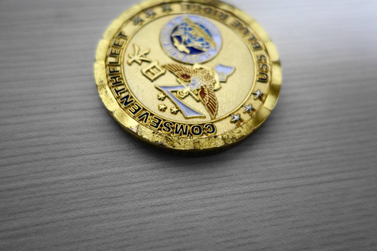 米軍 LCC-19　第7艦隊旗艦　揚陸指揮艦　ブルー・リッジ 2枚セット チャレンジコイン メダル アメリカ海軍　米海軍　在日米軍