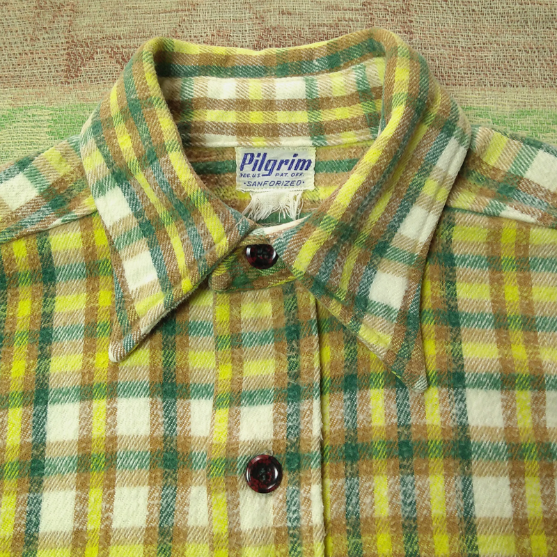 ピルグリム 【Pilgrim】 40s Plaid Flannel Work Shirt/ 40年代 ヘビー フランネル ワーク シャツ ビンテージ ヴィンテージ 30s50s 50年代 _画像3