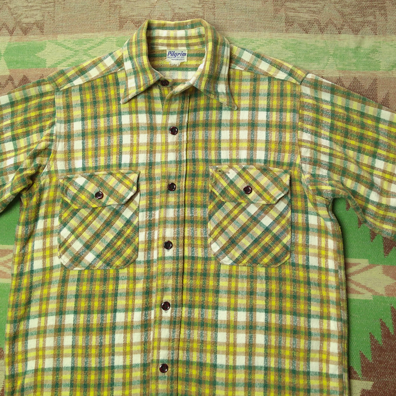 ピルグリム Pilgrim 40s Plaid Flannel Work Shirt/ 40年代 ヘビー 