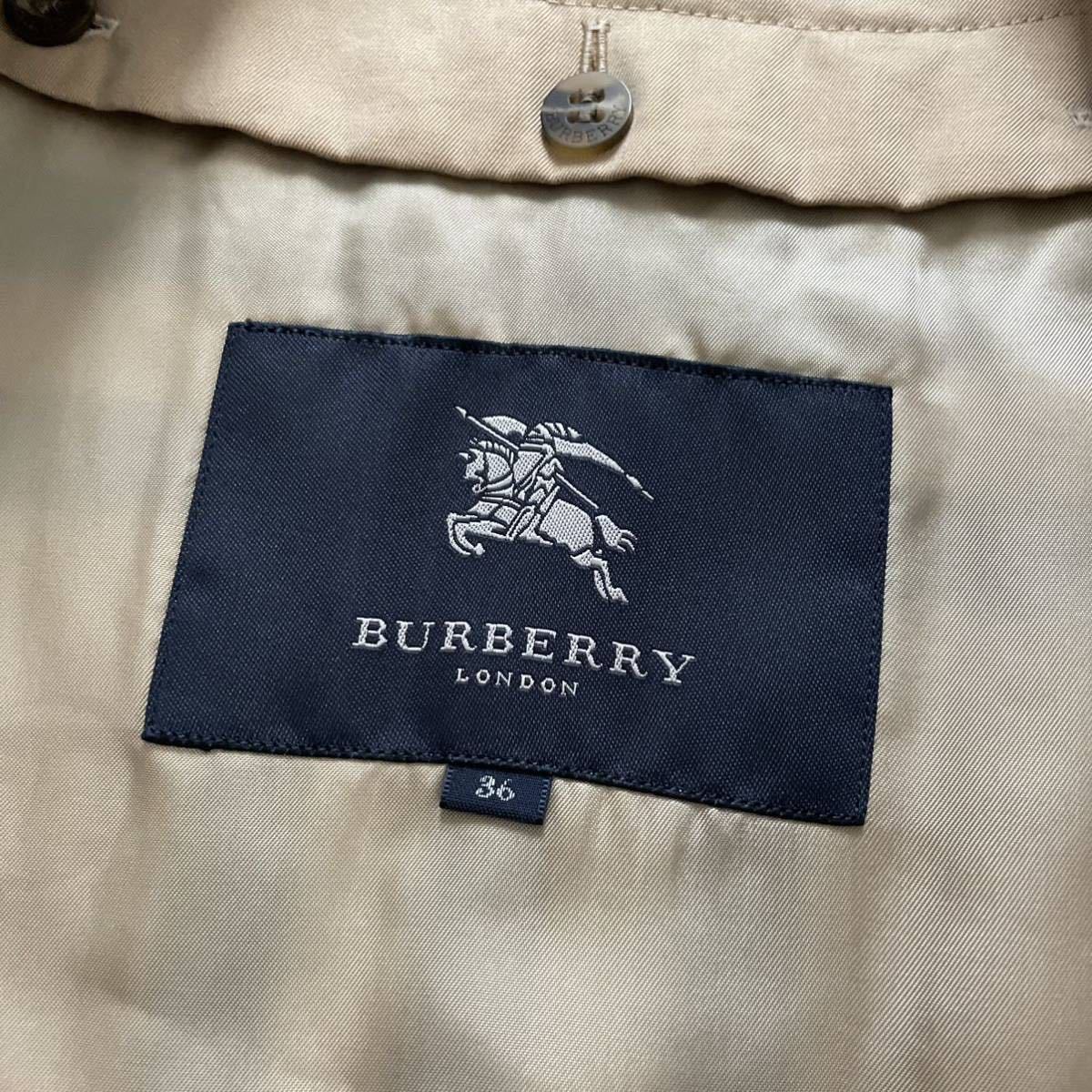 BURBERRY LONDON バーバリー ロンドン ウールライナー付き 裏地ノバチェック柄 トレンチ コート ベージュ 36 クリーニング済み♪_画像5