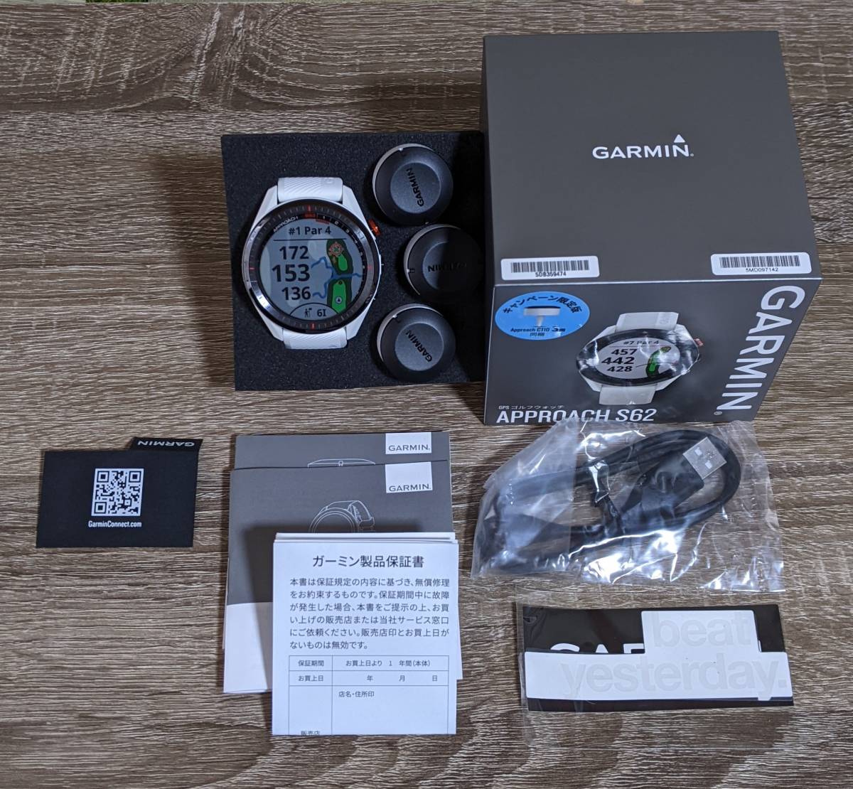 【新品未使用】ガーミン　GARMIN　アプローチ　S62　CT10　3個付　3個セット　ホワイト　白　ゴルフナビ　GPS_画像2